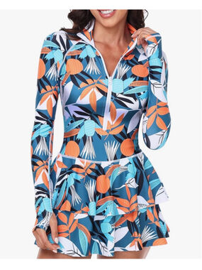 NEW Rash Guard 1 pc Modest Swimsuit Long Sleeve Swim UV UPF 50+ Swim Shirt S